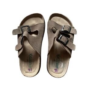 WoodStock Vintage Brand Boys Size 12 M Leather Sandals Bert Slide Gray/Green